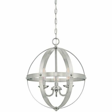 BRIGHTBOMB Stella Mira Three Light Pendant, Brushed Nickel BR602857